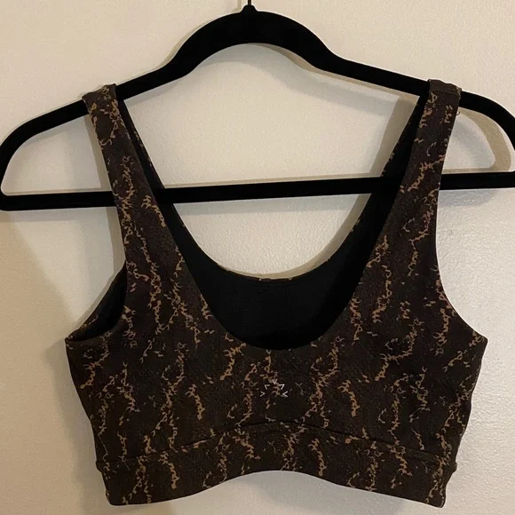 Varley Carob Fragment Snake Print Form Sports Bra Black Brown size Medium - Picture 4 of 6